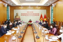 Quang cảnh hội đàm trực tuyến. (Ảnh: Phương Hoa/TTXVN)