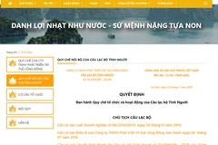 Việc công ty trách nhiệm hữu hạn Phát triển trí tuệ cộng đồng điều hành, quản lý hoạt động của câu lạc bộ Tình người là không đúng quy định của pháp luật. (Ảnh: Màn hình website của CLB)