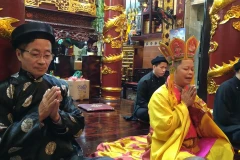 Lễ Thượng nguyên tại Đền Dâu năm nay chỉ tổ chức trong nội bộ nhà đền. (Ảnh: Minh Thu/Vietnam+