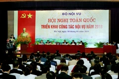 Hội nghị toàn quốc triển khai công tác Nội vụ năm 2018. (Ảnh: Nguyễn Dân/TTXVN)