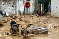 Thiệt hại do mưa lũ gây ra tại thành phố Sao Sebastiao, bang Sao Paulo, Brazil. (Ảnh: AFP/TTXVN)