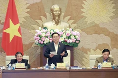 Chủ tịch Quốc hội Vương Đình Huệ phát biểu chỉ đạo. (Ảnh: Doãn Tấn/TTXVN)