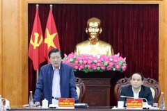 Trưởng Ban Nội chính Trung ương Phan Đình Trạc phát biểu tại buổi làm việc với Ban Thường vụ Tỉnh ủy Lạng Sơn. (Ảnh: Anh Tuấn/TTXVN)