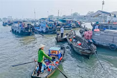 Chợ nổi Cái Răng - Di sản văn hóa phi vật thể quốc gia. (Ảnh: Thanh Liêm/TTXVN)