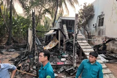Hiện trường vụ hỏa hoạn. (Nguồn: Báo An Giang)
