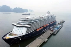 Tàu biển cao cấp Mein Schiff 5 (quốc tịch Malta) cập Cảng tàu khách quốc tế Hạ Long. (Ảnh: TTXVN phát)