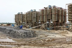 Dây chuyền khai thác ilmenite tại huyện Kỳ Anh (Hà Tĩnh) của Tổng công ty Khoáng sản và Thương mại Hà Tĩnh. (Ảnh: Trọng Đạt/TTXVN)