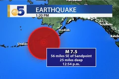 Mỹ: Xuất hiện sóng thần nhỏ sau động đất 7,5 độ ngoài khơi Alaska