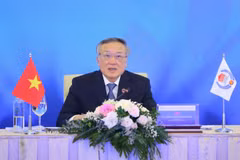 Chánh án Tòa án nhân dân tối cao Nguyễn Hòa Bình phát biểu. (Ảnh: Doãn Tấn/TTXVN)