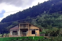 Biệt thự gỗ xây dựng trái phép trong khu vực đất rừng có chủ. (Ảnh: Nguyễn Dũng-Quốc Hùng/TTXVN)