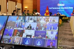 Quang cảnh hội nghị tại điểm cầu các nước ASEAN và Hà Nội. (Ảnh: Phan Tuấn Anh/TTXVN)