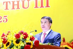 Đồng chí Y Thanh Hà Niê Kđăm, Ủy viên Dự khuyết Trung ương Đảng, Bí thư Đảng uỷ Khối Doanh nghiệp Trung ương nhiệm kỳ 2020-2025 phát biểu tại Đại hội. (Ảnh: Phương Hoa/TTXVN)