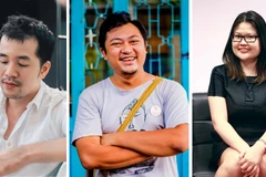 Từ trái qua là các đạo diễn Trịnh Đình Lê Minh, Phan Gia Nhật Linh và biên kịch Kay Nguyễn.