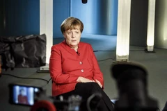 Thủ tướng Angela Merkel trên phim trường của 'Angela Merkel - Hơn cả bất ngờ.' (Ảnh: Văn phòng Báo chí và Thông tin, Chính phủ Liên bang Đức)