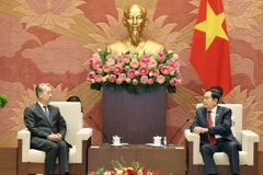 Chủ tịch Quốc hội Trần Thanh Mẫn tiếp Đại sứ Trung Quốc tại Việt Nam Hùng Ba. (Ảnh: Thống Nhất/TTXVN)