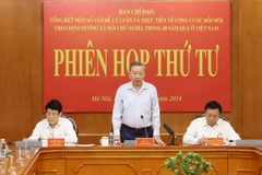 Tổng Bí thư, Chủ tịch nước Tô Lâm phát biểu khai mạc Phiên họp. (Ảnh: Trí Dũng/TTXVN)