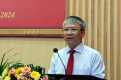 Phó Bí thư thường trực Nguyễn Đức Dũng phát biểu nhận nhiệm vụ. (Ảnh: Trần Tĩnh/TTXVN)