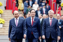 Thủ tướng Nguyễn Xuân Phúc đến dự Đại hội. (Ảnh: Dương Giang/TTXVN)