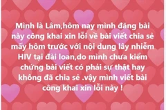 Anh Q.V.L chủ động đăng tải lời xin lỗi trên nhóm 'Người Tiên Lãng.' (Ảnh: TTXVN phát)