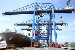 Bốc xếp hàng hóa tại cảng Cát Lái, Thành phố Hồ Chí Minh. (Ảnh: Danh Lam/TTXVN)