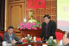 Phó giáo sư-tiến sỹ Nguyễn Thế Kỷ, Ủy viên Trung ương Đảng, Tổng Giám đốc Đài Tiếng nói Việt Nam, Chủ tịch Hội đồng Lý luận, phê bình văn học, nghệ thuật Trung ương phát biểu tại kỳ họp. (Ảnh: Thanh Tùng/TTXVN)