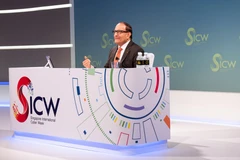 Bộ trưởng Thông tin và Truyền thông đồng thời phụ trách An ninh mạng của Singapore S.Iswaran phát biểu tại Tuần lễ An ninh mạng Singapore 2020. (Nguồn: SICW)