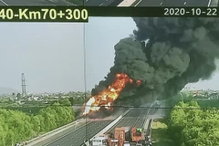 Hiện trường vụ cháy. (Nguồn: VIDIFI)