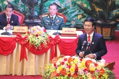 Ủy viên Bộ Chính trị, Bí thư Trung ương Đảng, Trưởng Ban Tuyên giáo Trung ương Võ Văn Thưởng phát biểu chỉ đạo Đại hội. (Ảnh: Lê Xuân/TTXVN)