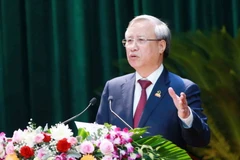 Ông Trần Quốc Vượng, Uỷ viên Bộ Chính trị, Thường trực Ban Bí thư phát biểu chỉ đạo Đại hội. (Ảnh: Phương Hoa/TTXVN)