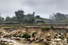 Việc thực hiện dự án thủy điện khiến nhiều nơi bị cát bồi đắp không thể canh tác, sản xuất. (Nguồn: Cand.com.vn)