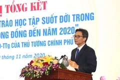 Phó Thủ tướng Vũ Đức Đam phát biểu tại Hội nghị. (Ảnh: Hoàng Hiếu/TTXVN)