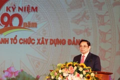 Ông Phạm Minh Chính, Ủy viên Bộ Chính trị, Bí thư Trung ương Đảng, Trưởng Ban Tổ chức Trung ương phát biểu tại Lễ kỷ niệm. (Nguồn: Xaydungdang.org.vn)