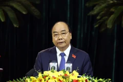 Ủy viên Bộ Chính trị, Thủ tướng Chính phủ Nguyễn Xuân Phúc phát biểu. (Ảnh: Thống Nhất/TTXVN)