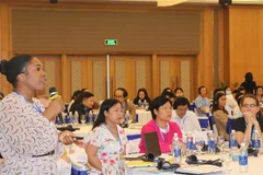 Chuyên gia quốc tế phát biểu tại hội thảo. (Ảnh: Tiên Minh/TTXVN)
