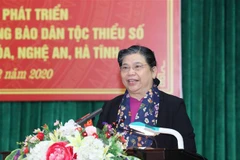 Ủy viên Bộ Chính trị, Phó Chủ tịch Thường trực Quốc hội Tòng Thị Phóng phát biểu khai mạc hội thảo. (Ảnh: Phương Hoa/TTXVN)