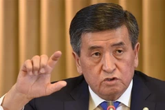 Tổng thống Kyrgyzstan Sooronbay Jeenbekov trong cuộc họp báo kết thúc năm ở Bishkek, ngày 19/12/2018. (Ảnh: AFP/TTXVN)
