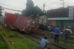 Hiện trường vụ tai nạn. (Ảnh: TTXVN phát)