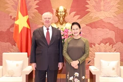Chủ tịch Quốc hội Nguyễn Thị Kim Ngân với Đại sứ Liên bang Nga Konstantin Vnukov. (Ảnh: Trọng Đức/TTXVN)