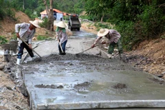 Huyện Tương Dương, tỉnh Nghệ An phấn đấu có 2 xã hoàn thành xây dựng Nông thôn mới trong năm 2015. (Ảnh: TTXVN)