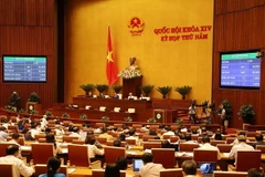 Quốc hội biểu quyết thông qua Luật An ninh mạng. (Ảnh: Dương Giang/TTXVN) 