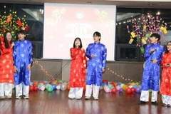 Một tiết mục văn nghệ chào năm mới 2019. (Ảnh: Hữu Tuyên/TTXVN)