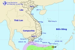 Vị trí và đường đi của áp thấp. (Nguồn: nchmf.gov.vn)