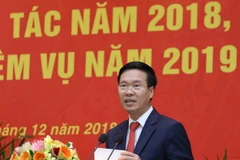 Trưởng Ban Tuyên giáo Trung ương Võ Văn Thưởng phát biểu kết luận Hội nghị. (Ảnh: Phương Hoa/TTXVN)