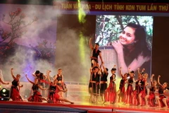 Các tiết mục văn nghệ đặc sắc đã mang đến cho người xem những góc nhìn về văn hóa, con người, vùng đất các tỉnh Tây Nguyên. (Ảnh: Quang Thái/TTXVN)