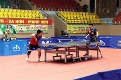 Quang cảnh trận chung kết nội dung đơn nam. (Ảnh: Mạnh Tú/TTXVN)