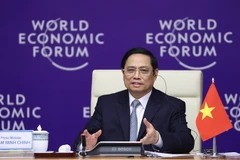 Thủ tướng Phạm Minh Chính chủ trì Đối thoại chiến lược quốc gia giữa Việt Nam và WEF. (Ảnh: Dương Giang/TTXVN)