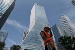 Trụ sở chính của Evergrande được nhìn thấy ở Thâm Quyến của Trung Quốc. (Nguồn: AFP)