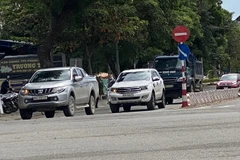 Các phương tiên vận tải nội tỉnh ở Ninh Thuận được phép hoạt động trở lại, phù hợp với cấp độ dịch đã được UBND tỉnh công bố. (Ảnh: Công Thử/TTXVN)