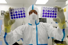 Nghiên cứu và sản xuất vaccine phòng COVID-19 tại phòng thí nghiệm của Công ty công học Valneva. (Ảnh: AFP/TTXVN)