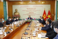  Quang cảnh Hội thảo trực tuyến. (Ảnh: Phương Hoa/TTXVN)